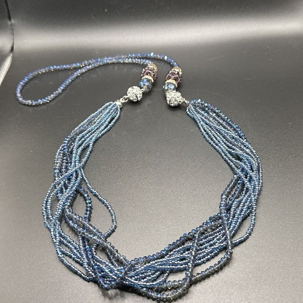 Endless‎ Possibilities Interchangeable Beaded Necklace Combo Blue Crystal Purple